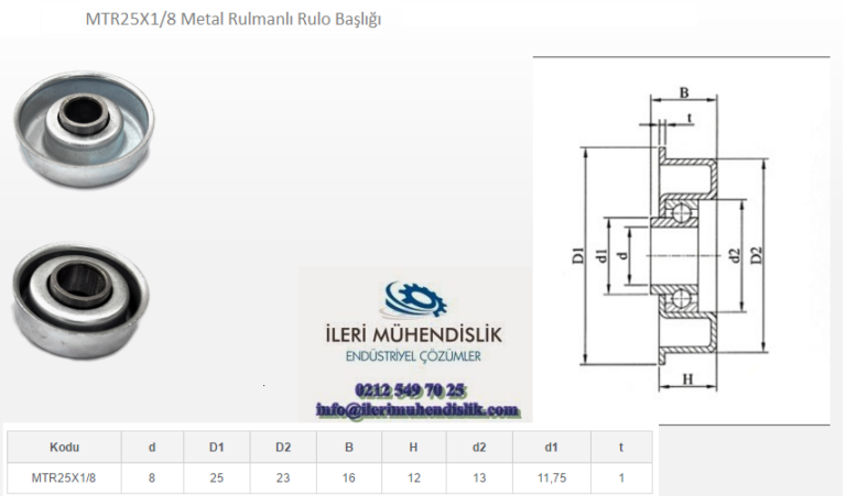 çap 25 metal rulmanlı