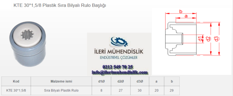 çap 30 plastik sıra bilyalı