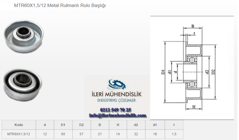 çap 60 metal rulmanlı